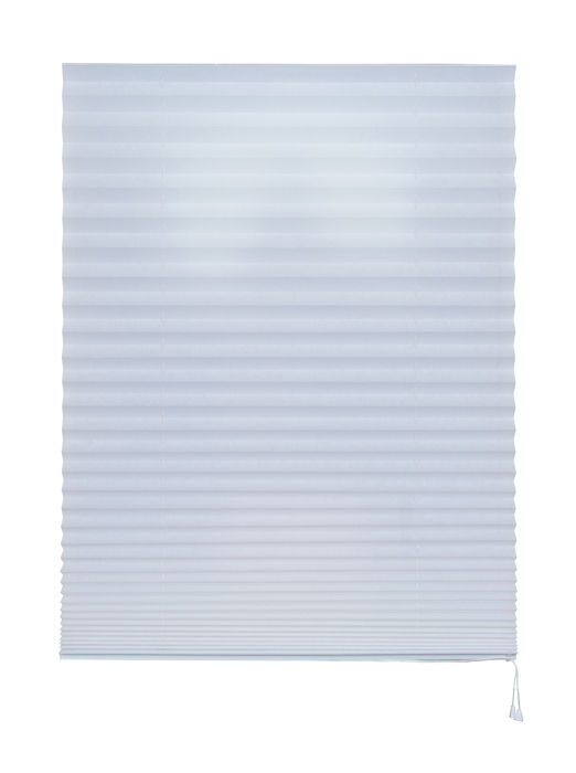 Trim-to-Fit Corded Blinds Pleated Light Filtering Fabric WHITE