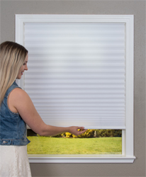 Easy Lift Blinds Trim-at-Home Cordless Pleated Light Filtering WHITE